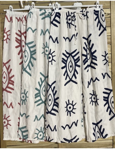 Pantalón étnico de lino