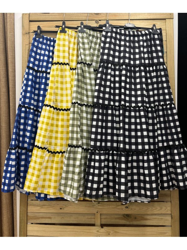 Falda midi vichy sandunga