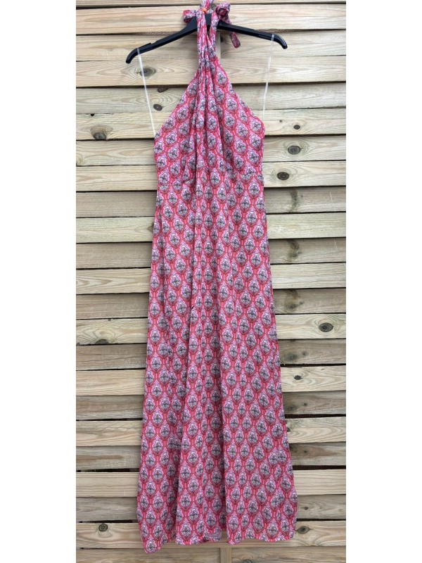 Vestido de gasa estampado cruzado