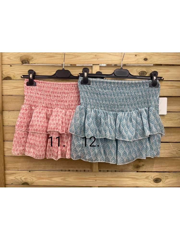 Falda pantalon mini de gasa estampado