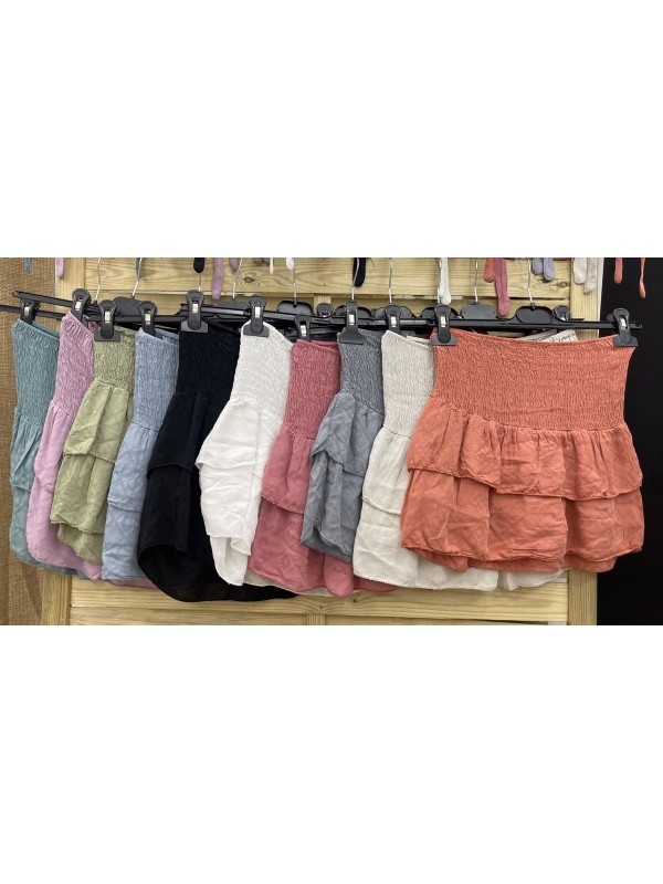 Falda mini pantalon cenefa lisa