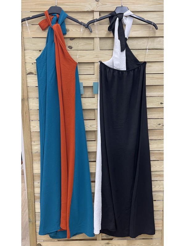 Vestido bicolor cruzado