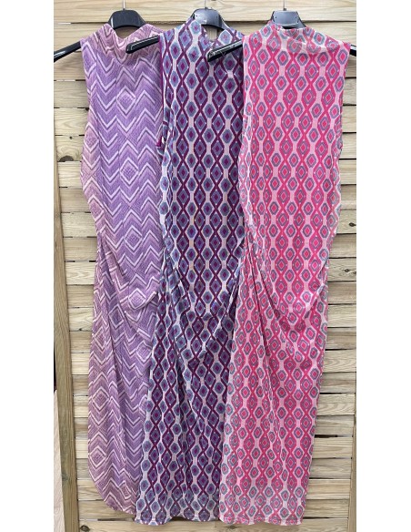 Vestido largo asimetrico manga corta con lazo