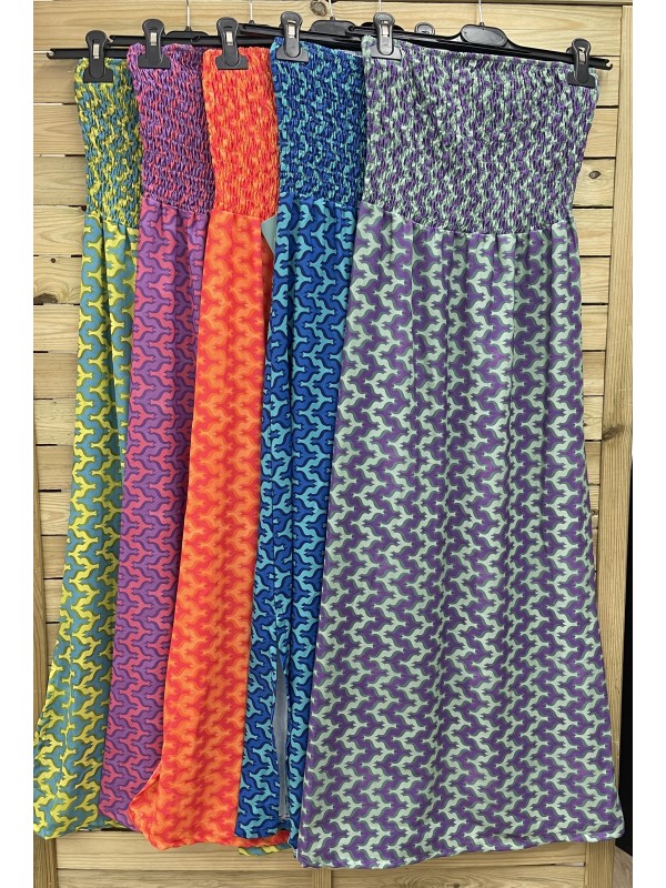 Vestido palabra pecho fruncido cenefa