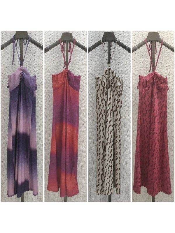 Vestido largo brillito cogido al cuello