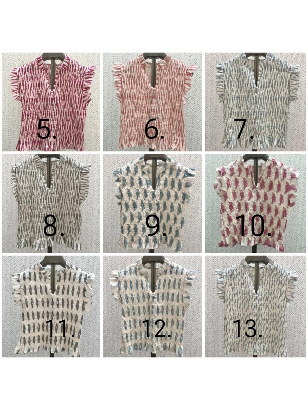 Camisa estampada fruncida de pico 2