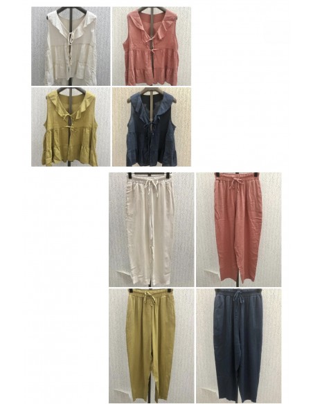 Pantalón básico con cintura elástica y cordon