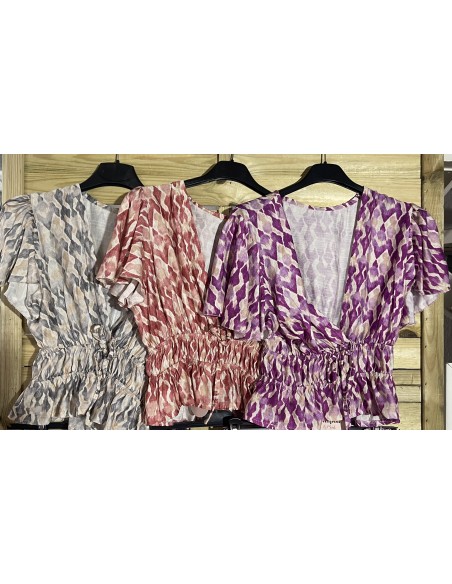 Top cruzado doble cordón print colores