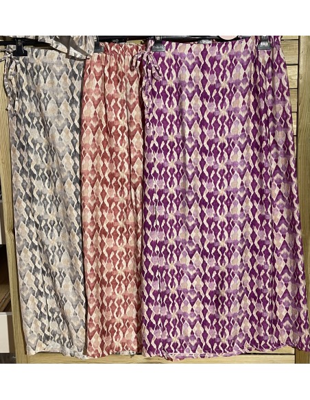 Falda midi raja lateral print colores