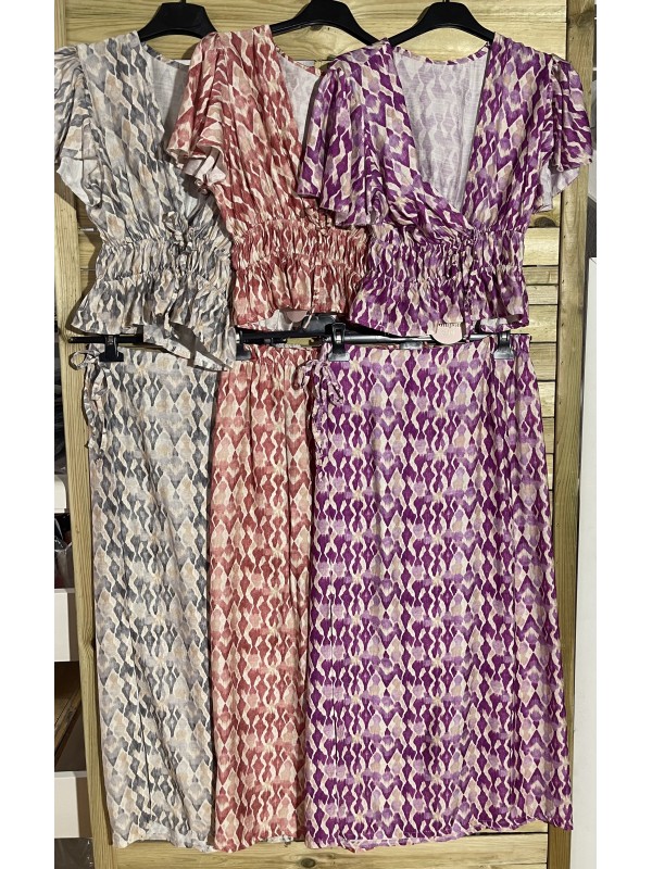 Falda midi raja lateral print colores 2