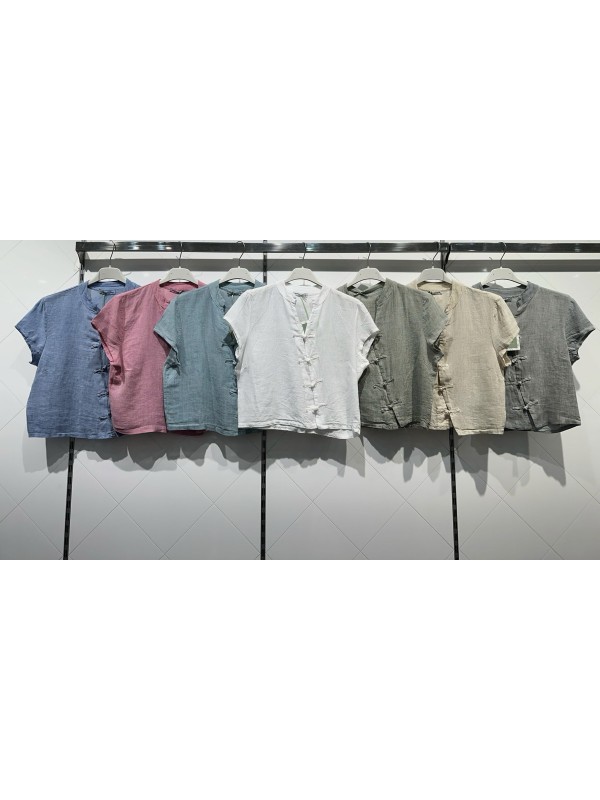 Camisa lino manga corta Japón