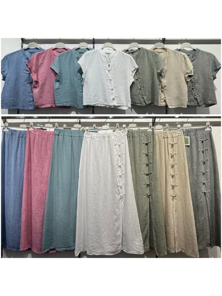 Camisa lino manga corta Japón