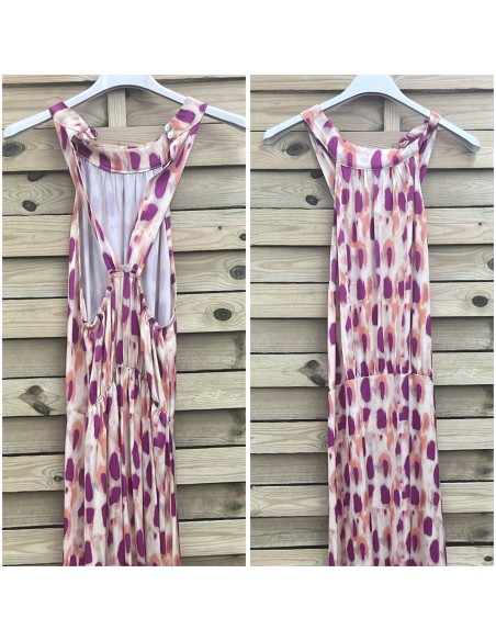 Vestido estampado de saten halter