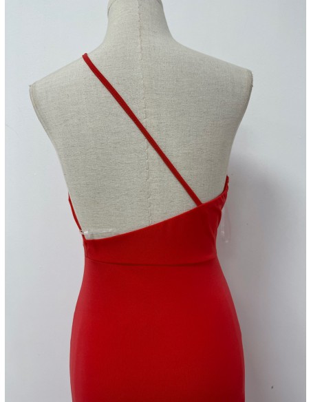 Vestido largo espalda descubierta con tiranta fina cruzada