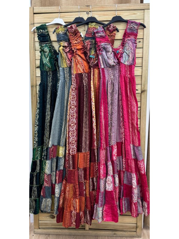 Vestido largo indio parches