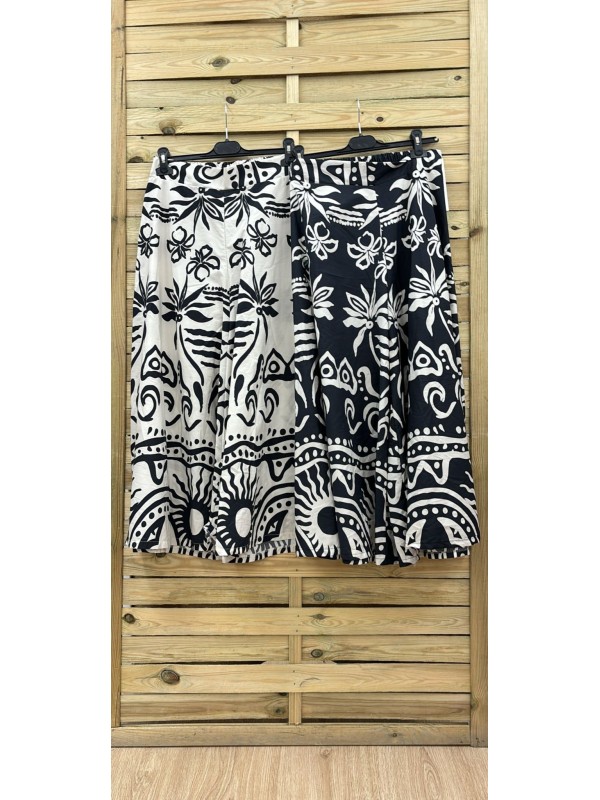 Maxi pantalón pesquero estampado