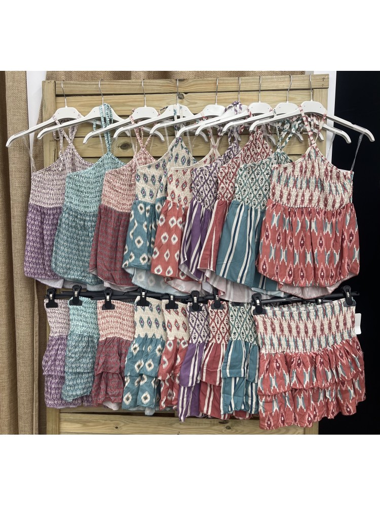 Falda pantalón doble estampado