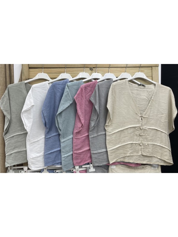 Camisa jaretas con boton de cordon