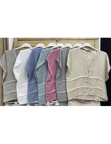 Camisa jaretas con boton de cordon