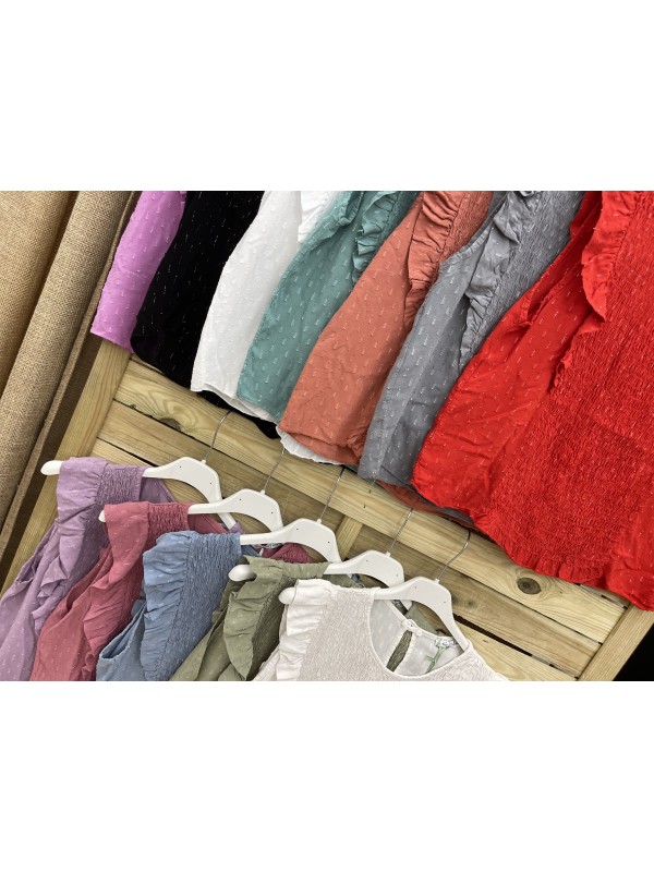 Camisa hilitos plata parte delantera fruncida doble volante 2