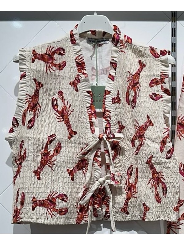 Chaleco fruncido doble lazo langosta