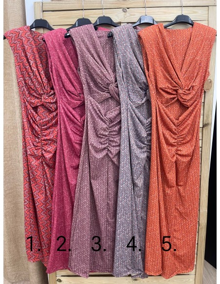 Vestido estampado brillito parte delantera descubierta