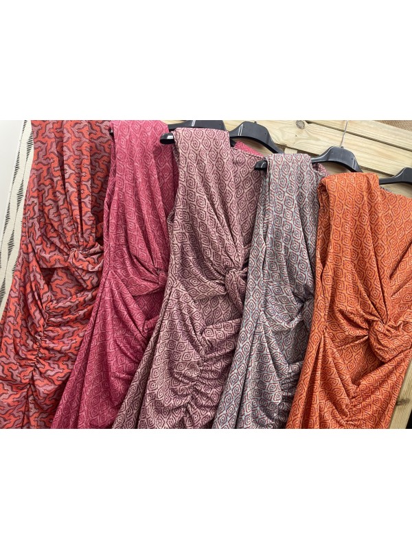 Vestido estampado brillito parte delantera descubierta 2