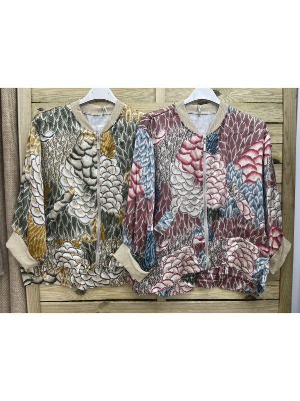 Bomber saten multicolor