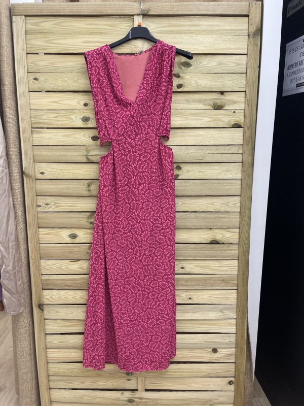 Vestido estampado aberturas laterales