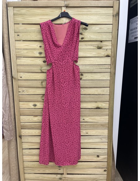 Vestido estampado aberturas laterales