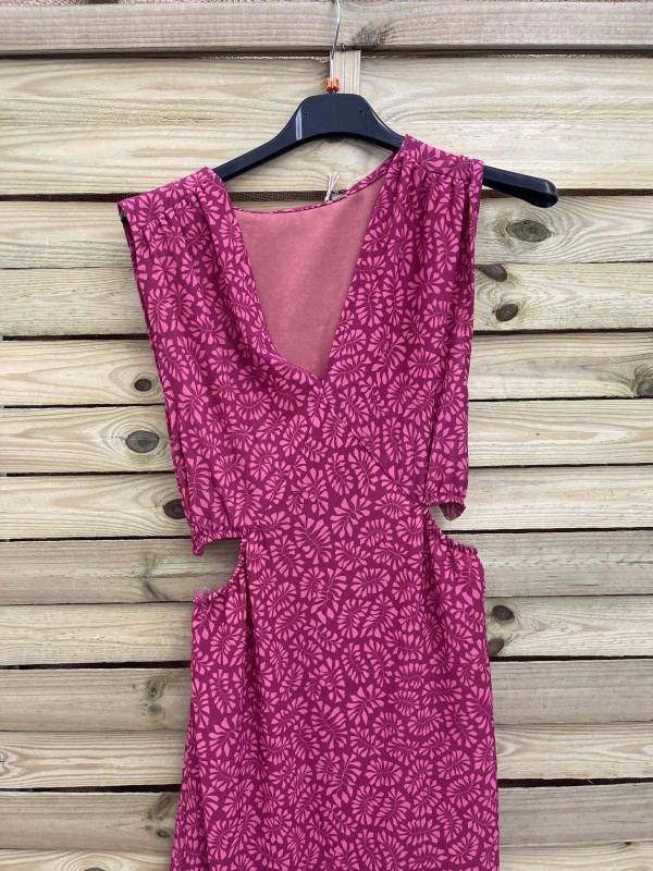 Vestido estampado aberturas laterales 2