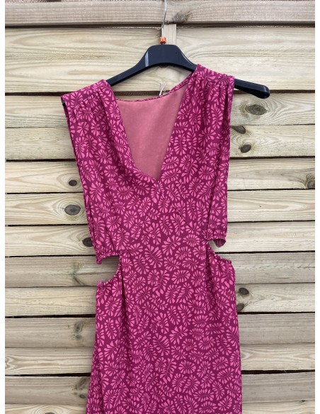 Vestido estampado aberturas laterales