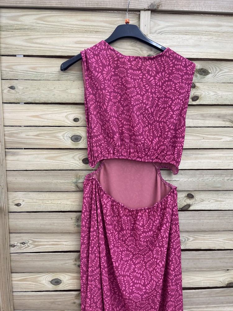 Vestido estampado aberturas laterales