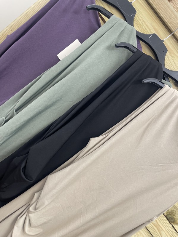 Vestido largo punto de lycra frunce 2