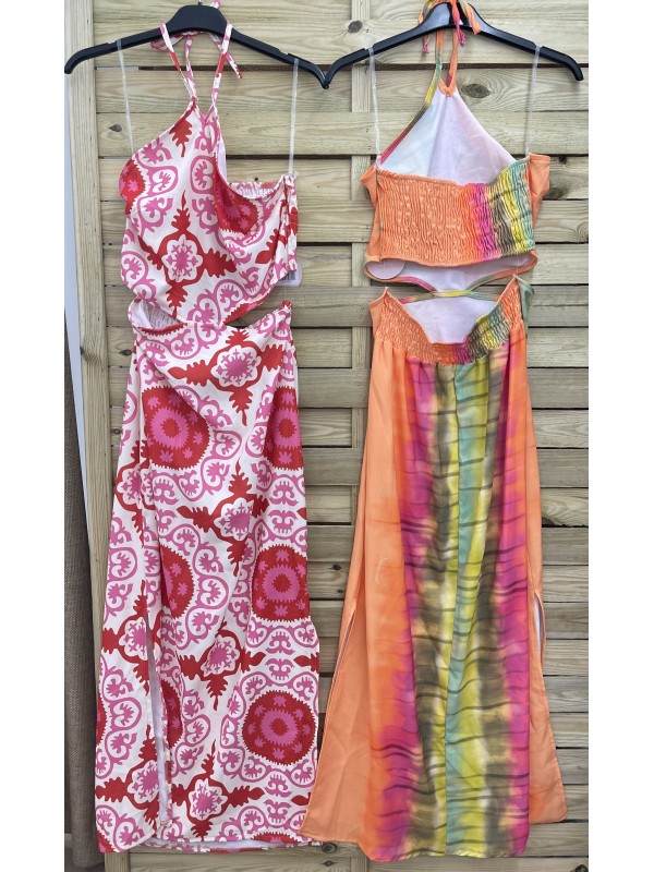 Vestido cut out frunce espalda