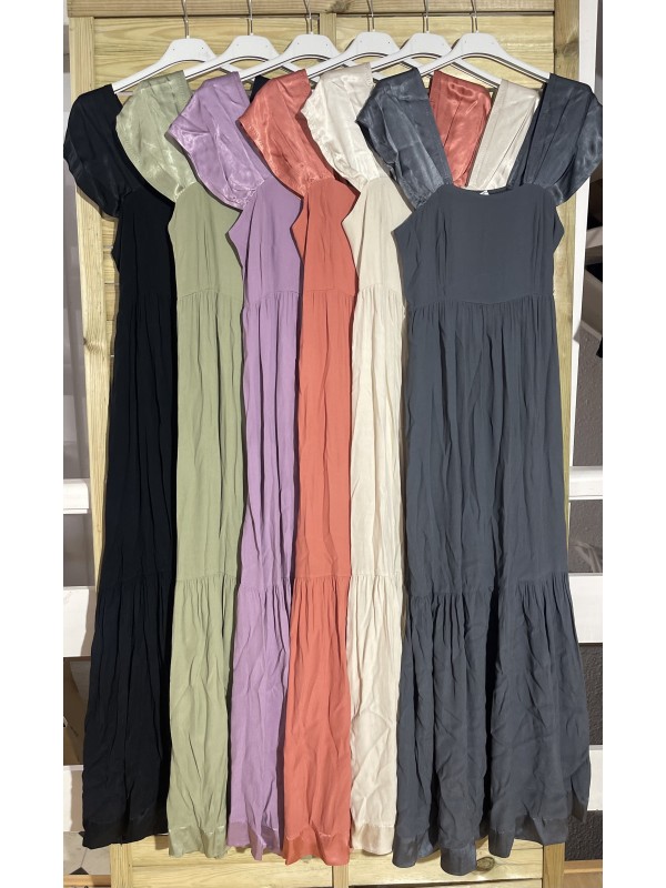 Vestido largo sisa de saten