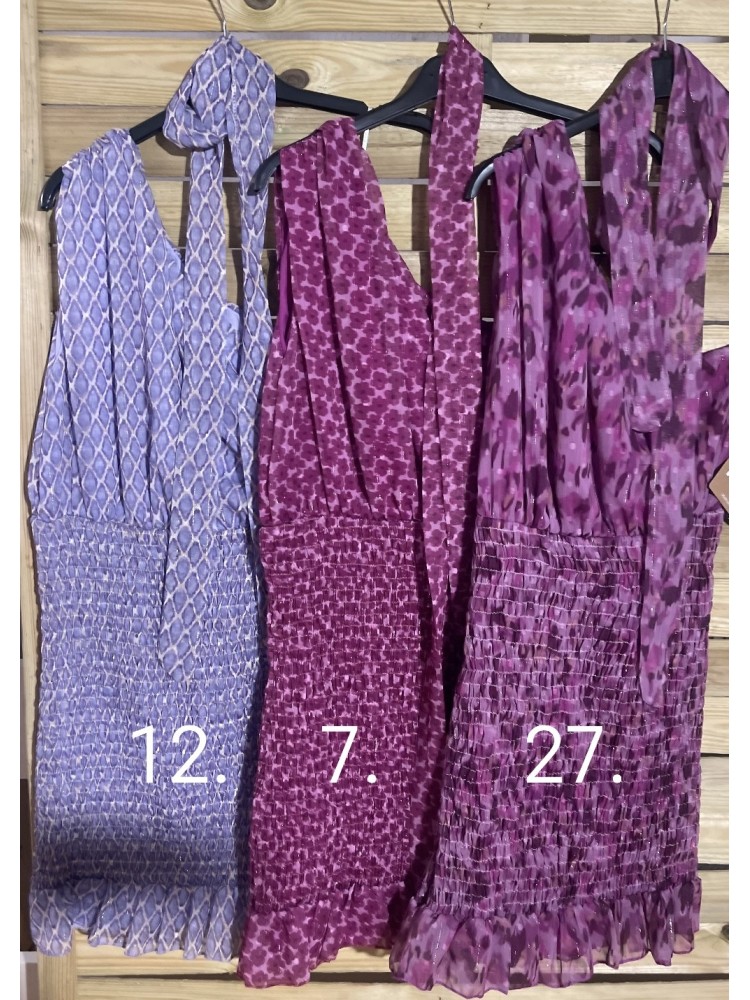 Vestido mini de sisa falda fruncida