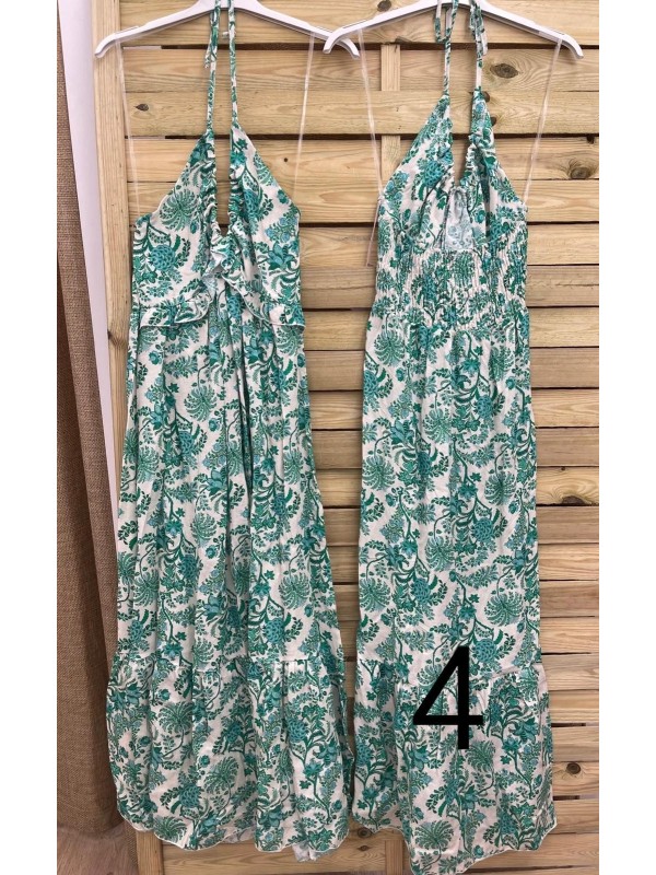 Vestido cogido al cuello volantito pecho 2