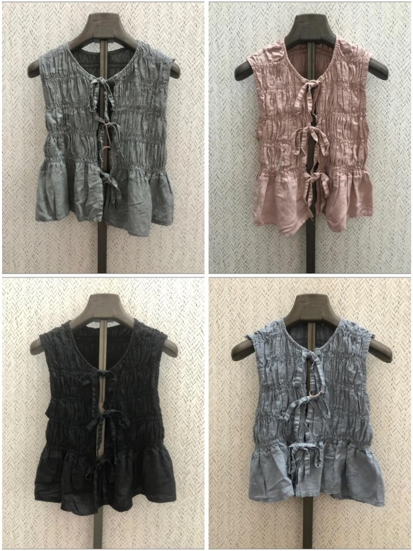 Camisa lino de sisa triple lazo con volante