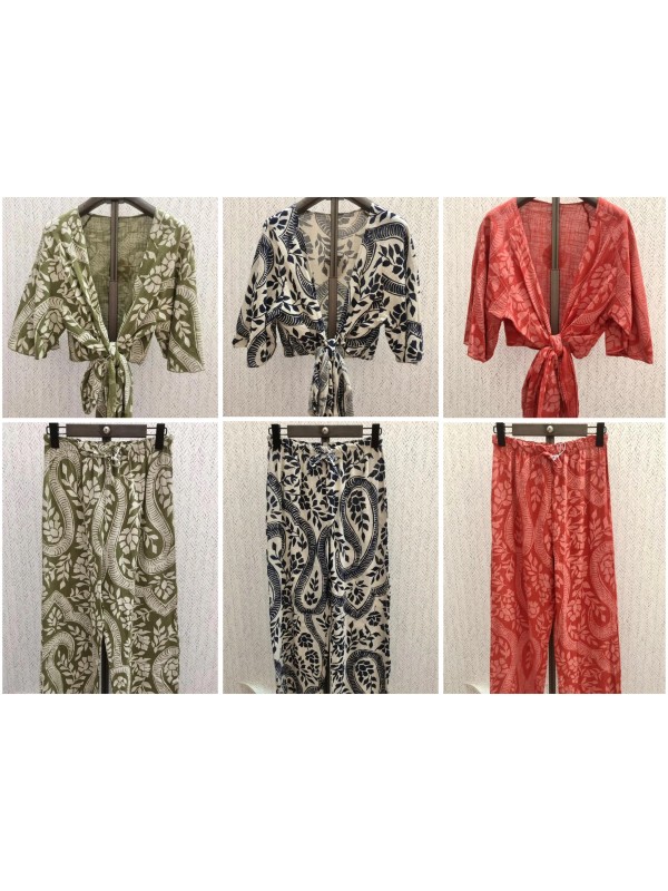 Pantalón lino ramitas 2