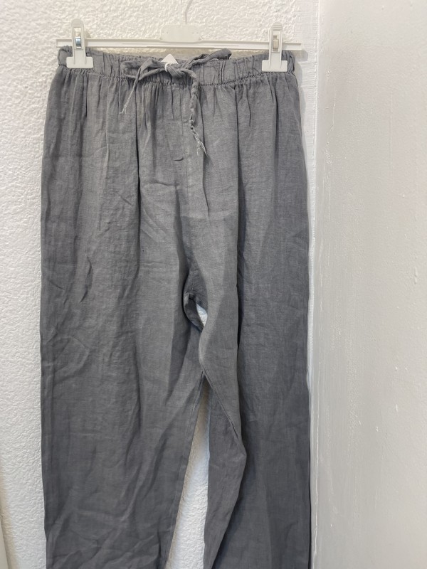 Pantalón de lino con cordón en la cintura 2