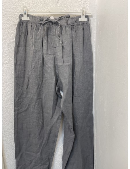 Pantalón de lino con cordón en la cintura