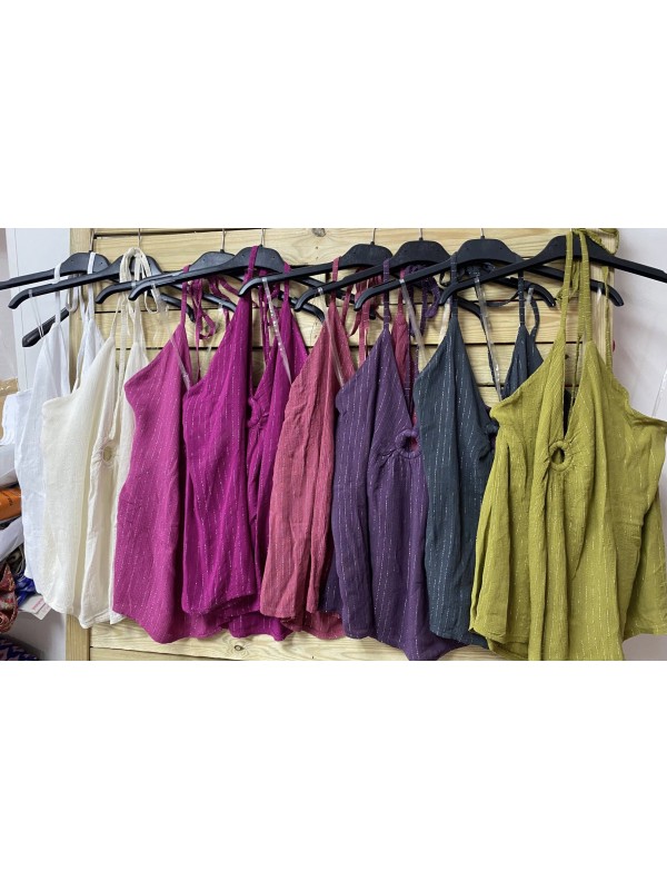 Top aro delantero con brillito plateado