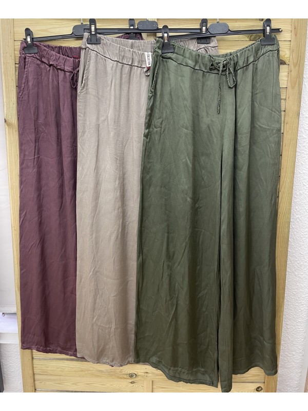 Pantalón de satén con cordón en la cintura 2