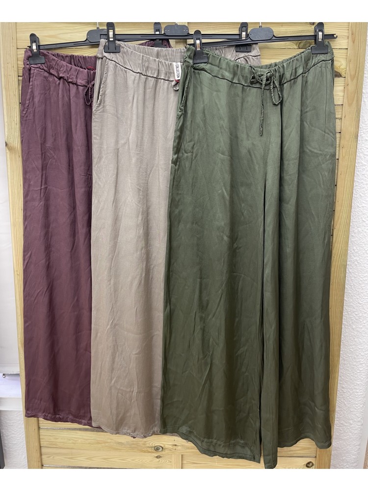 Pantalón de satén con cordón en la cintura