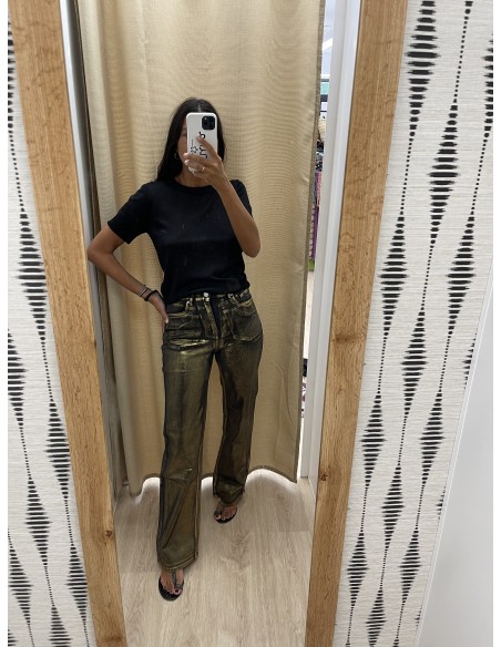 Jeans negros con metalizado dorado