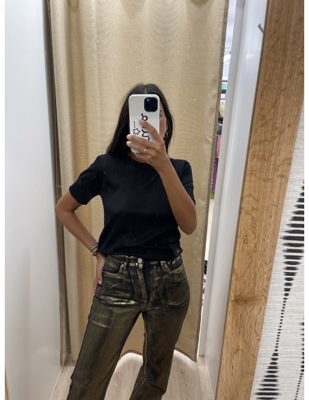 Jeans negros con metalizado dorado