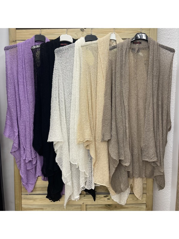 Rebeca/Poncho fino calado